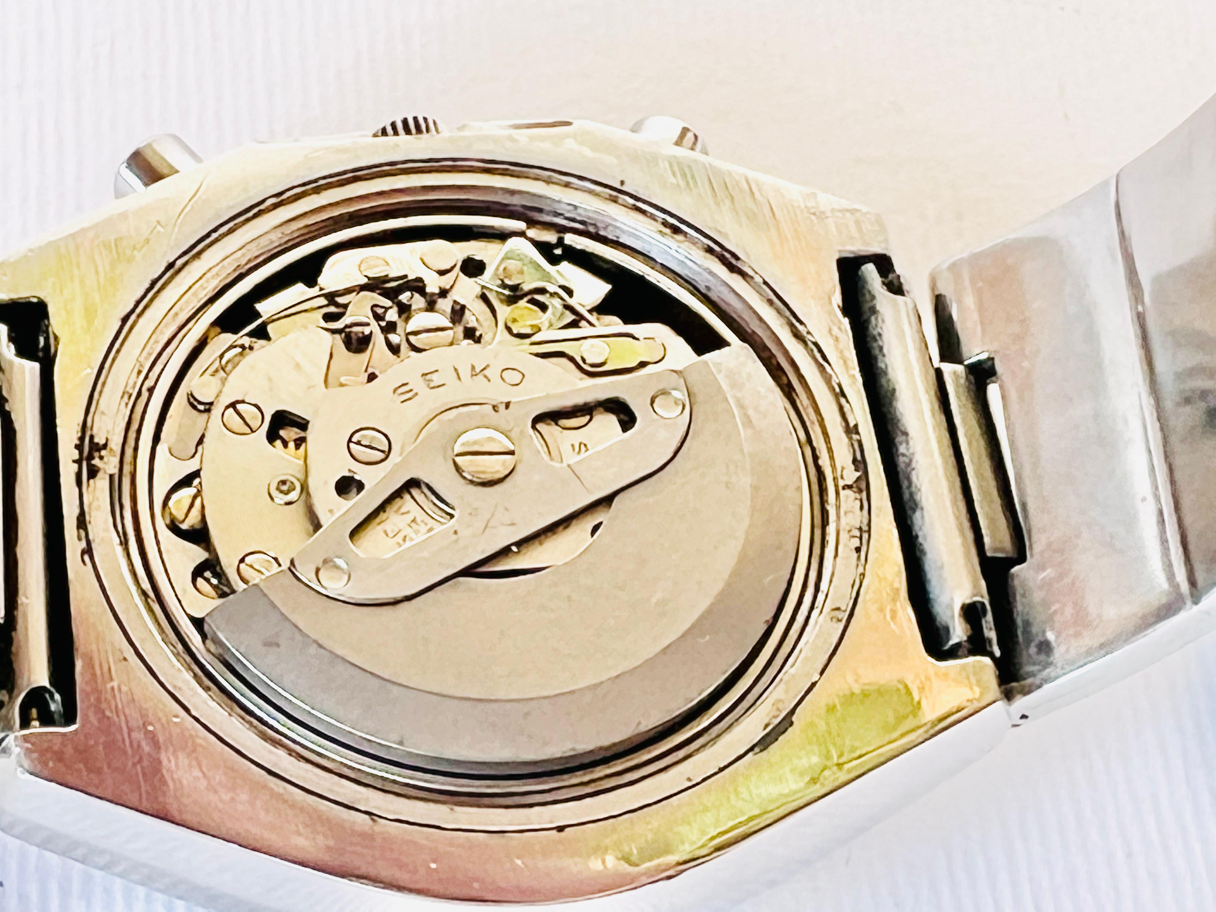Reloj Seiko Cronógrafo Retro Racer Esfera Plateada Cronógrafo Automático 6139-8020 4