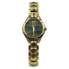 Seiko Dress Black Dots Dial Gold Tone Steel Quartz Ladies Watch SUJ908