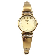 Used Seiko Dress Champagne Dots Dial Gold Tone Steel Quartz Ladies Watch SUJG34