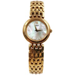 Seiko Dress MOP Sticks Dial Gold Tone Steel Quartz Ladies Watch SXNP12