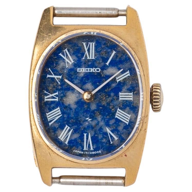 Seiko Mini Gold Nugget Sodalite Dial 18k 17-7140 1960s en vente