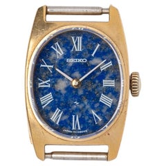 Vintage Seiko Mini Gold Nugget Sodalite Dial 18k 17-7140 1960s