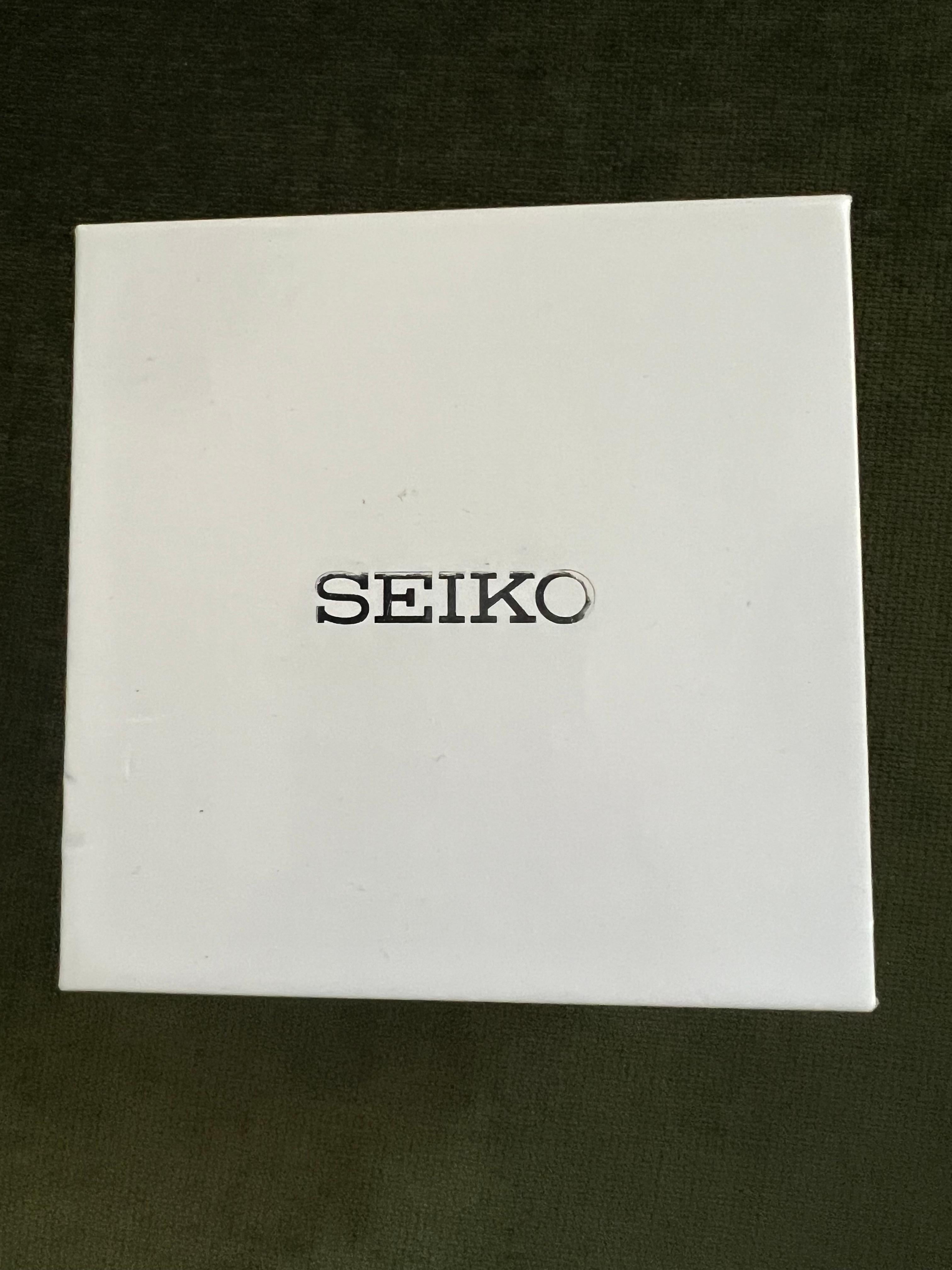 Seiko Premier Automatic 2010 Original Box, Steel Case, Black Lather, Steel Clasp For Sale 3