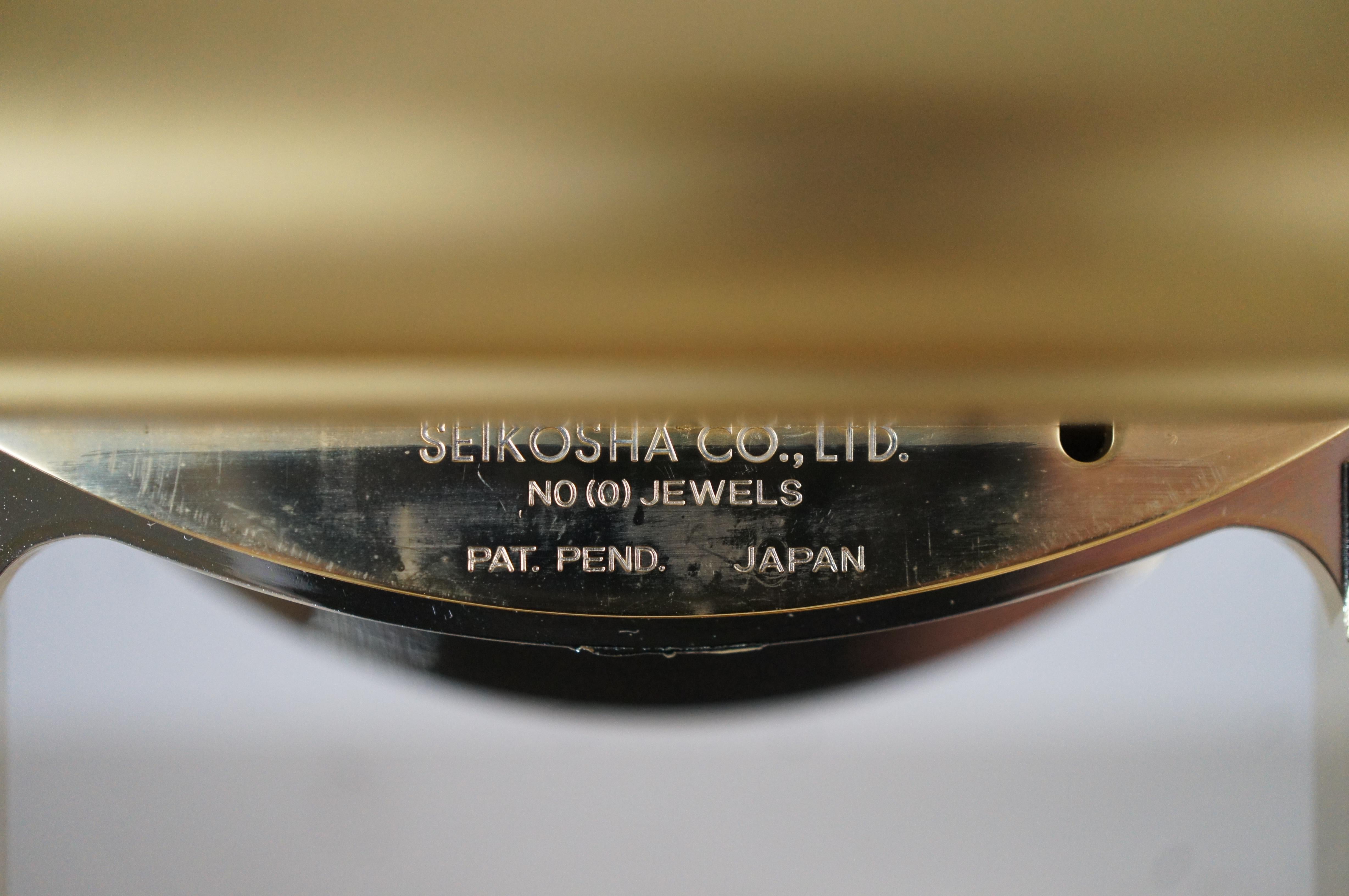 Seiko Quartz Brass Lucite Pyramid Skeleton Desk Bookcase Mantel Clock Japan 9