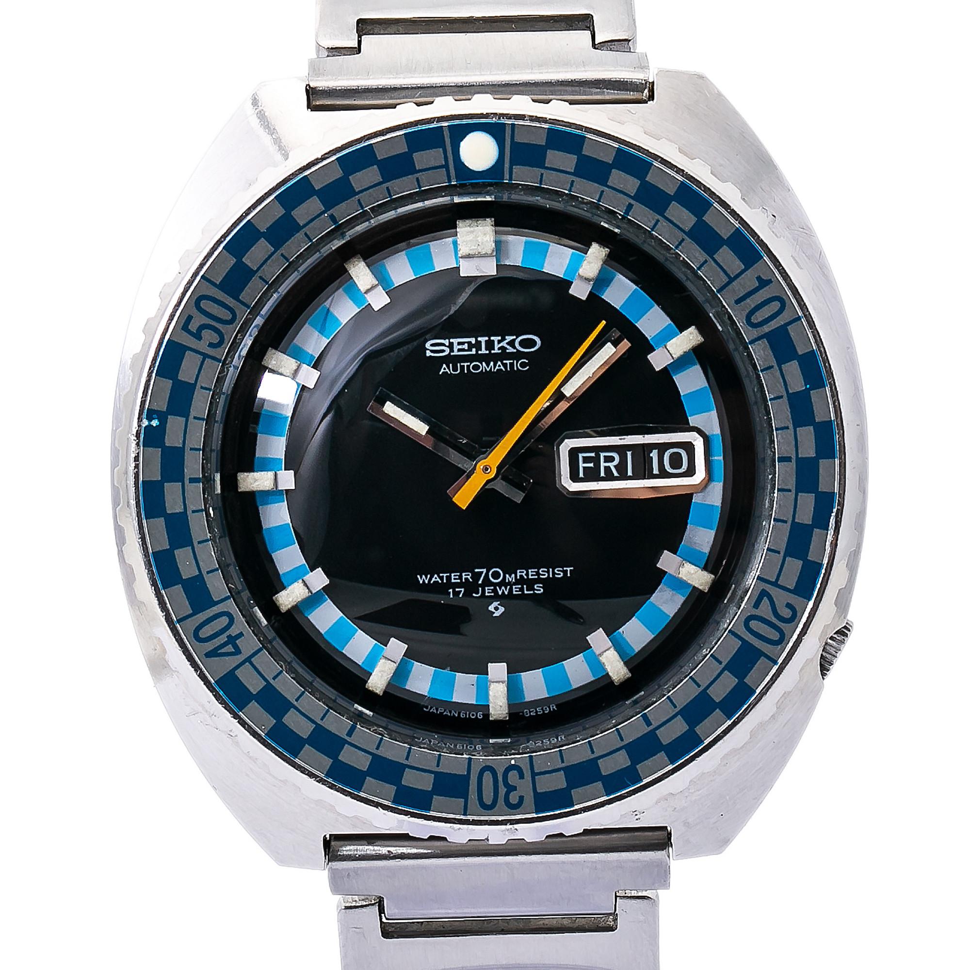 Contemporary Seiko Rally Diver 6106-8227, Black Dial, Certified and Warranty