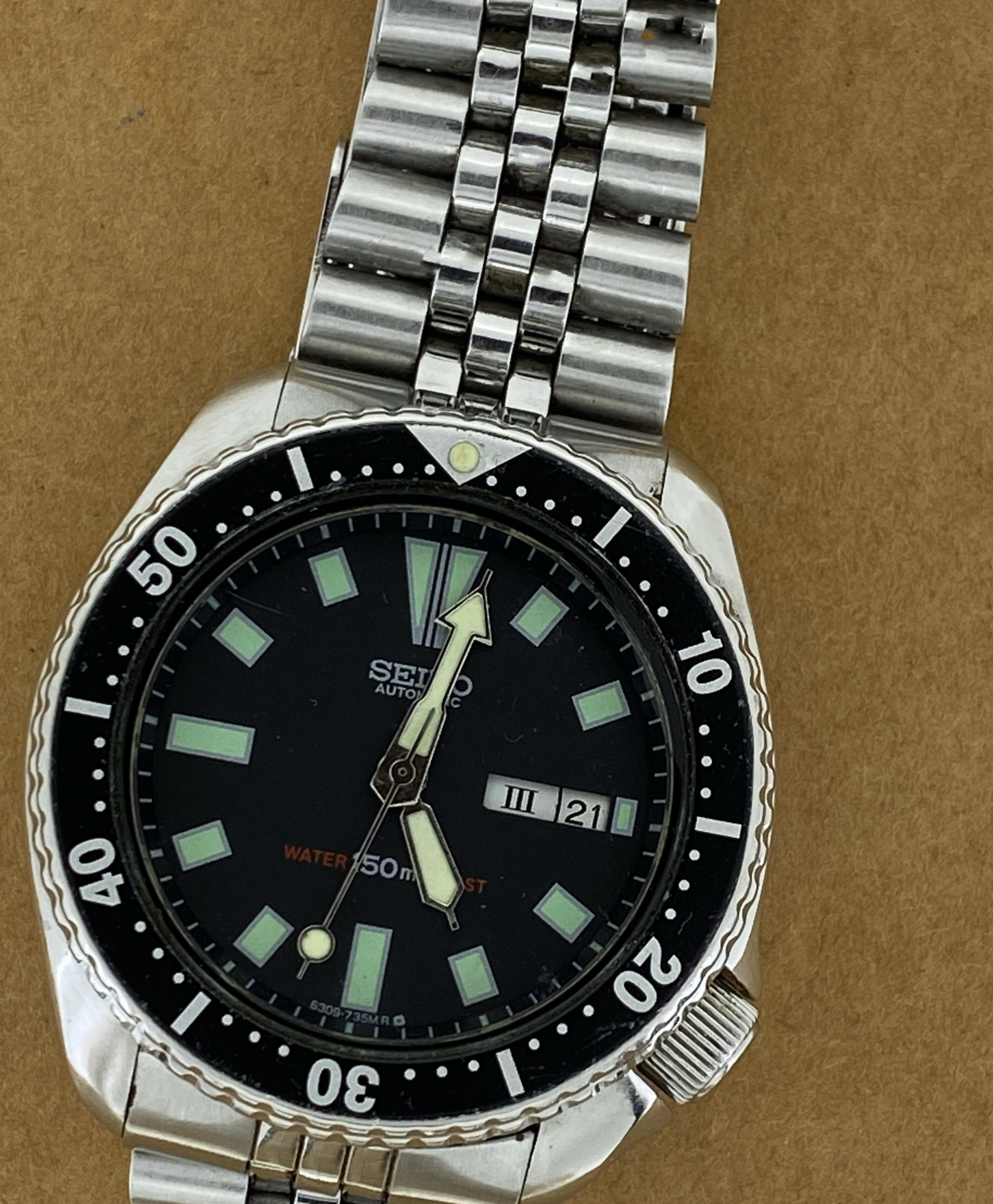 Seiko ref 6309-7290 Schlank Turtle S/Steel Automatik 1990er 42mm Divers' Uhr 1