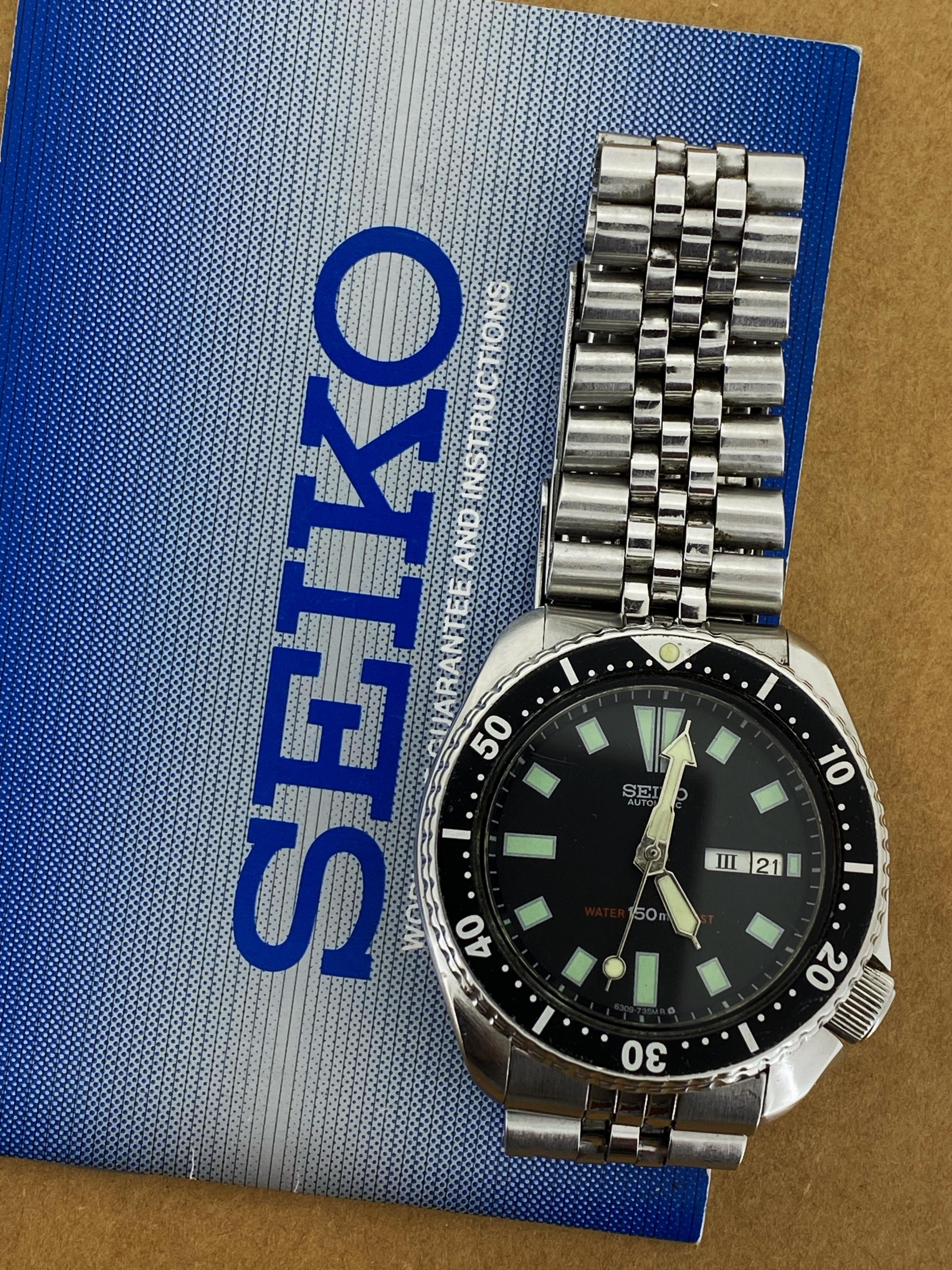 Seiko ref 6309-7290 Schlank Turtle S/Steel Automatik 1990er 42mm Divers' Uhr 3