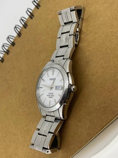 Seiko Sapphire Day-Date White Dial Stainless Steel Quartz 38mm Mens' Watch