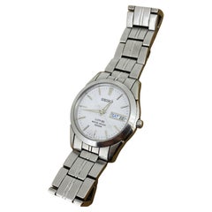 Reloj Seiko Zafiro Day-Date Esfera Blanca Acero inoxidable Cuarzo 38mm Hombre