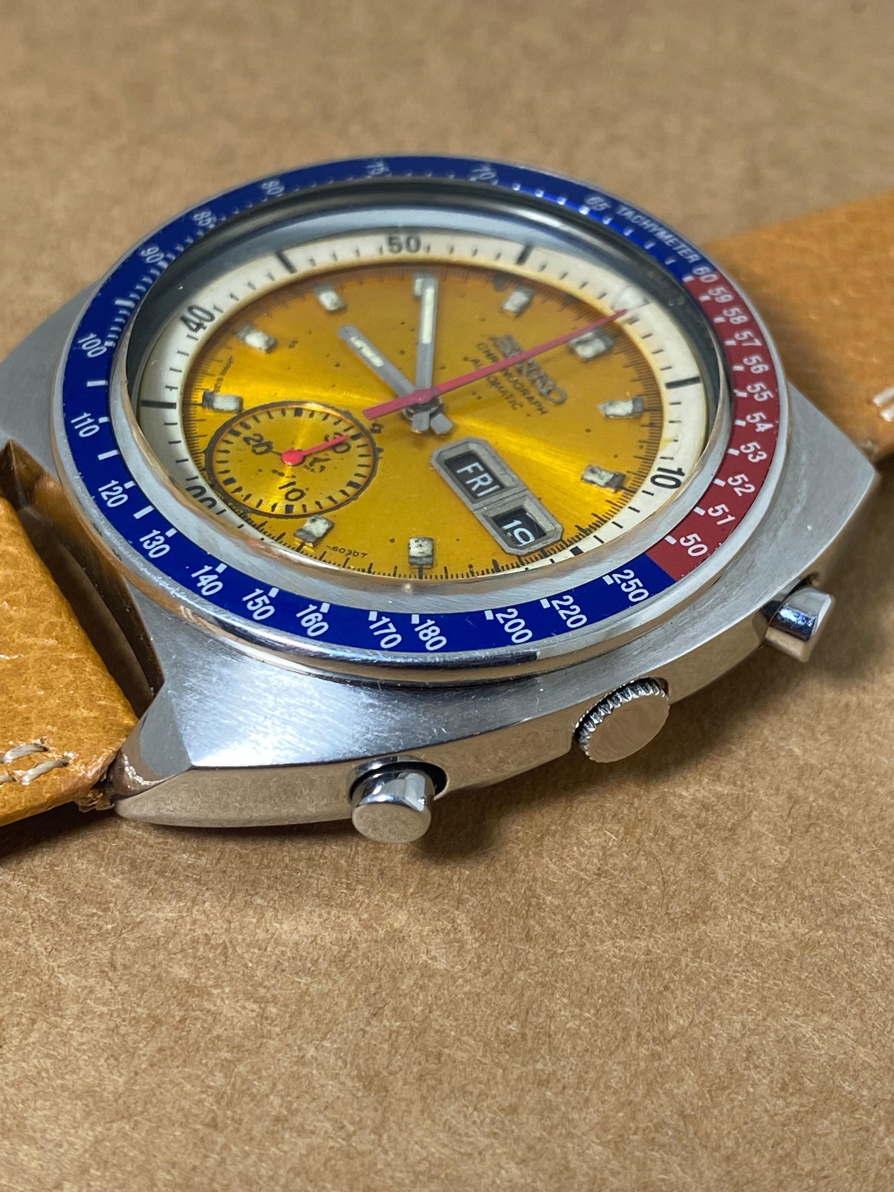 Sapphire Glass Crystal Lens For Seiko 6139-6002 / 6139-6005 – Yellow Pepsi Pogue – Made In USA