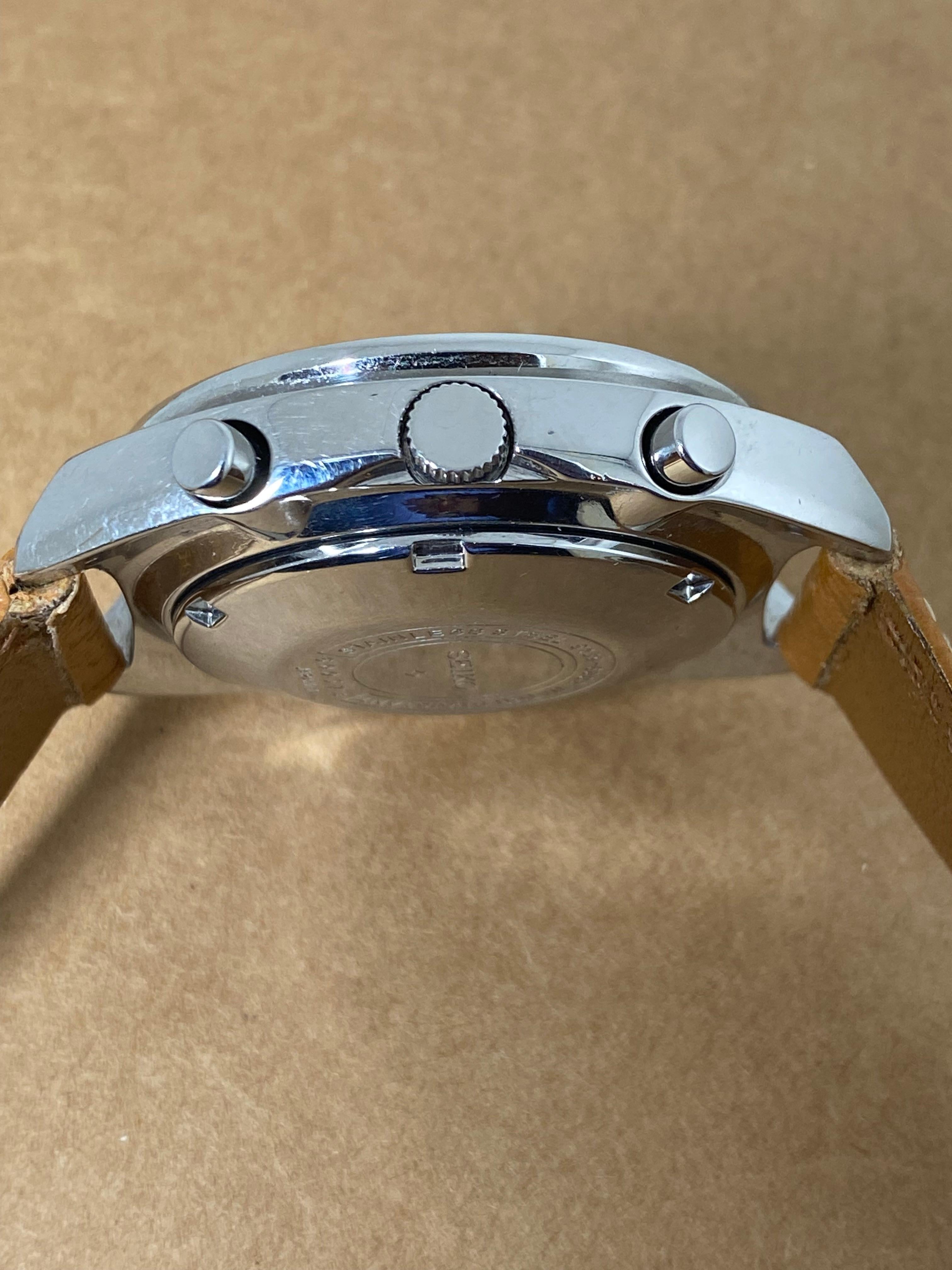 Seiko Speed Timer Pogue 6139-6002 Herrenuhr, Pepsi-Lünette, gelbes Zifferblatt, ca. 1970er Jahre. im Zustand „Hervorragend“ in MELBOURNE, AU