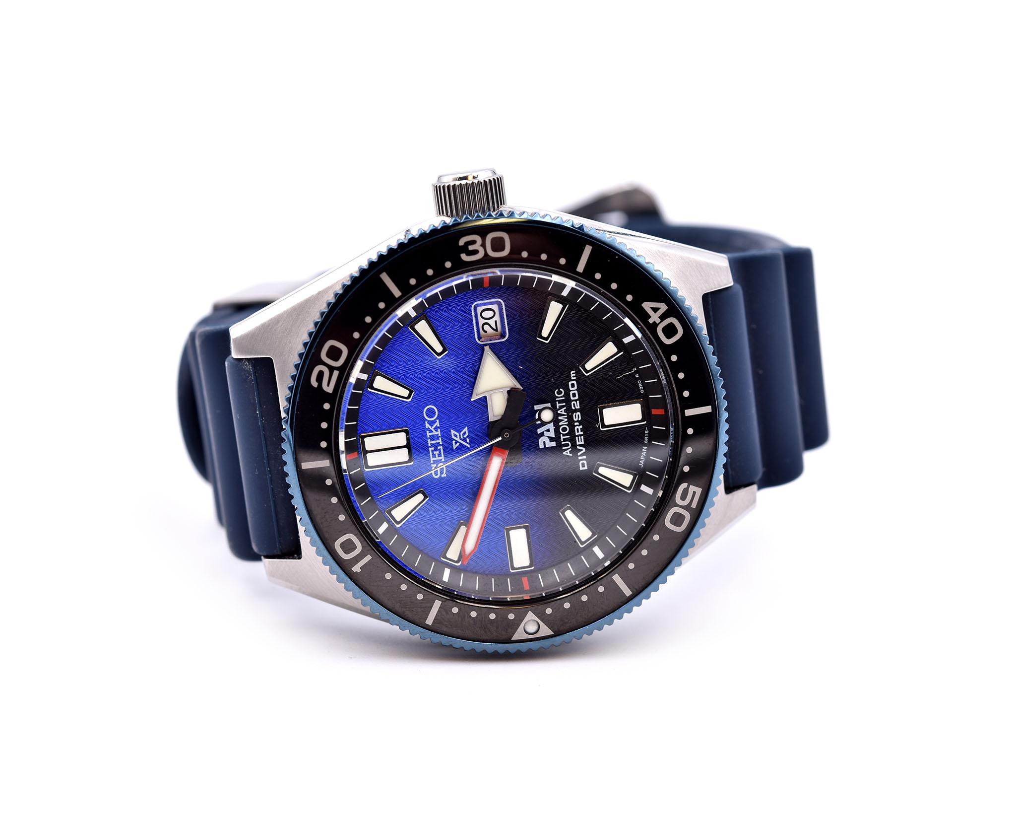 Montre Seiko Prospex Sea en acier inoxydable Réf. 6R15-04B0 Excellent état à Scottsdale, AZ
