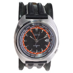 Seiko Steel World Time Watch circa, 1970's in excellent Original Condition
