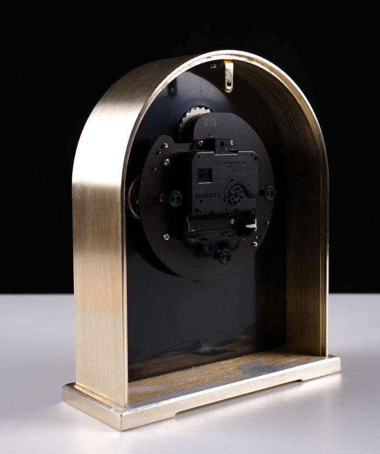 Seiko Table Clock from the 1980's, in Brass, with Roman Numerals For