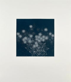 Cosmos-Scene A-18, Abstract intaglio with monotype background by Seiko Tachibana