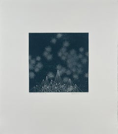 Cosmos-Scene A-20, Abstract intaglio with monotype background by Seiko Tachibana