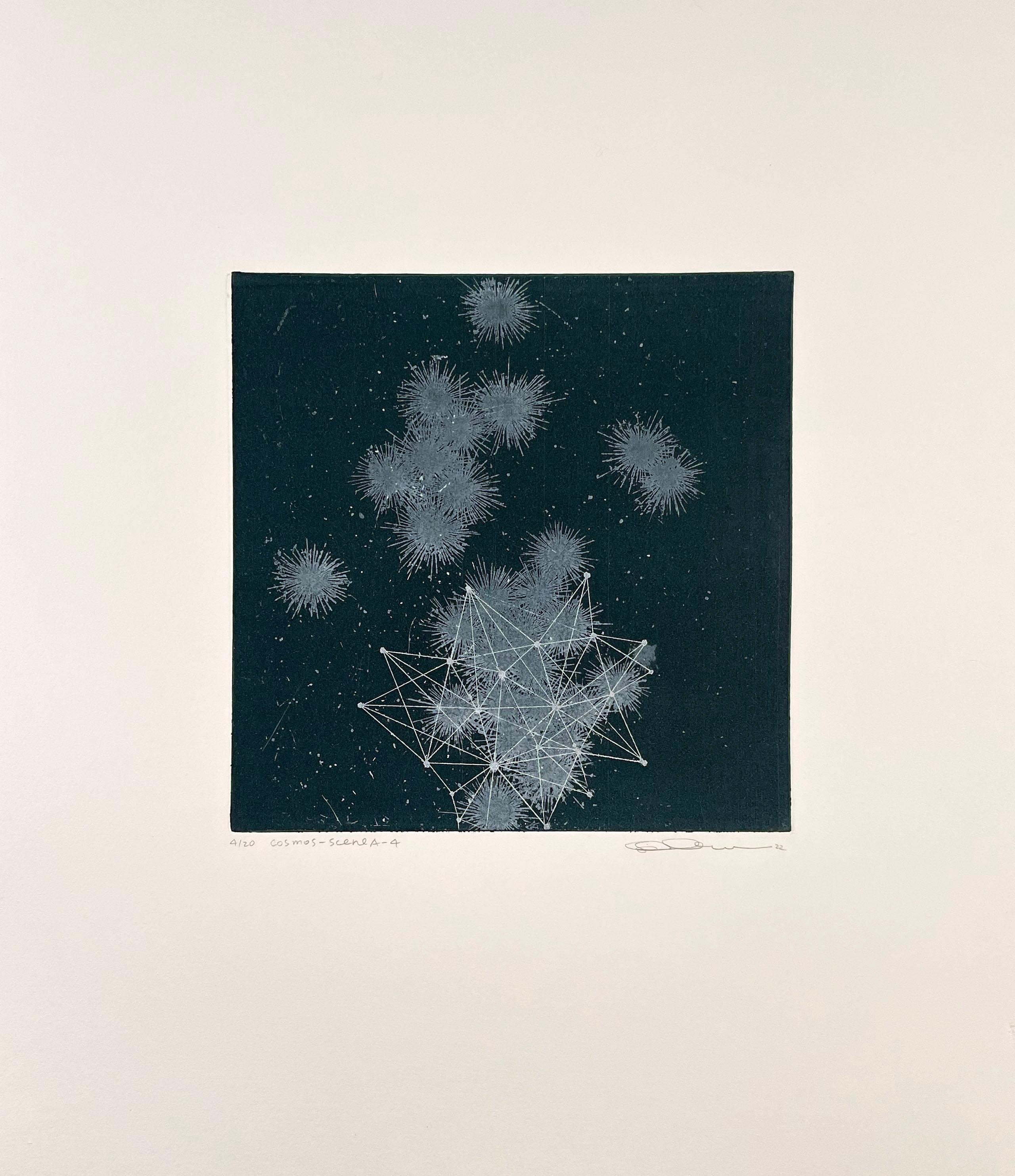 Kosmos-Szene A-4 – Print von Seiko Tachibana