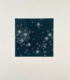 Cosmos-Scene A-5, Abstract intaglio with monotype background by Seiko Tachibana