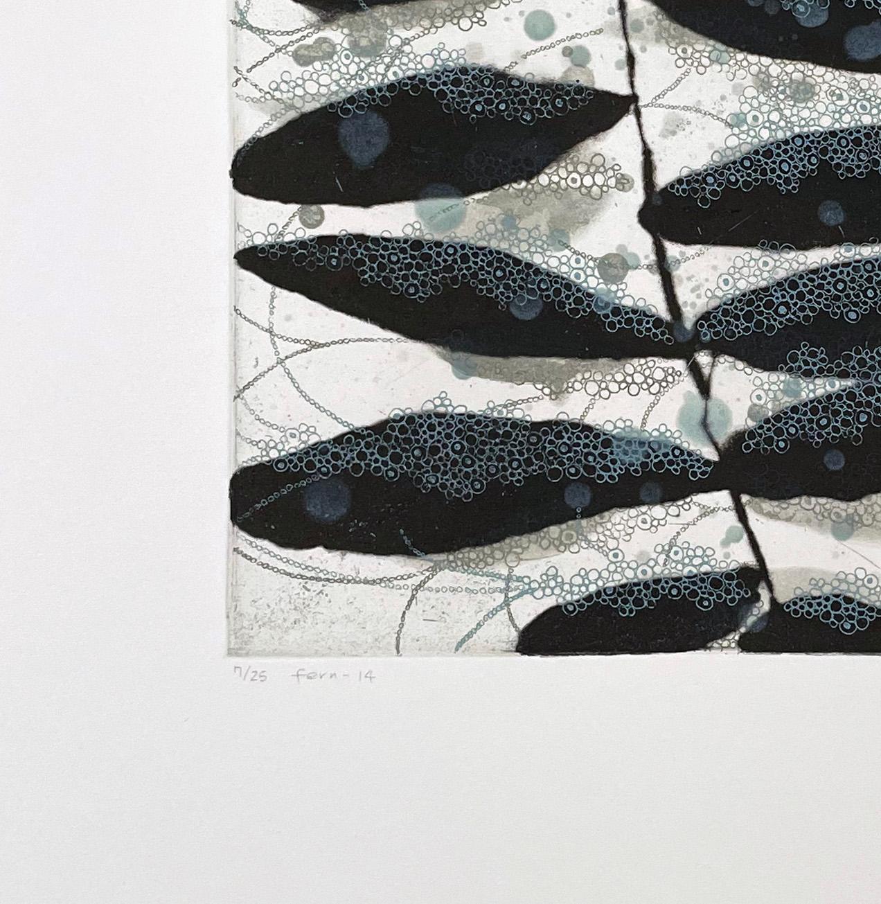 Carborundum and intaglio. Signed and numbered from the edition of 25. 

Tachibana’s prints take their inspiration from nature, a meditation on the forms and shapes of water, ferns and the basic elements of life.

Seiko Tachibana was born in Japan