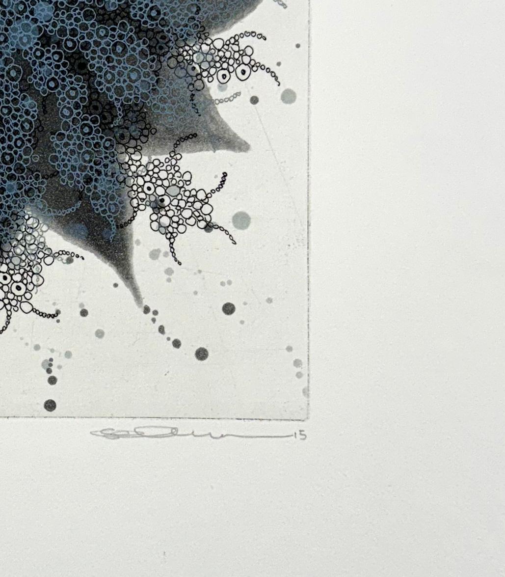 effet fougère-papillon  b-5 - Gris Abstract Print par Seiko Tachibana
