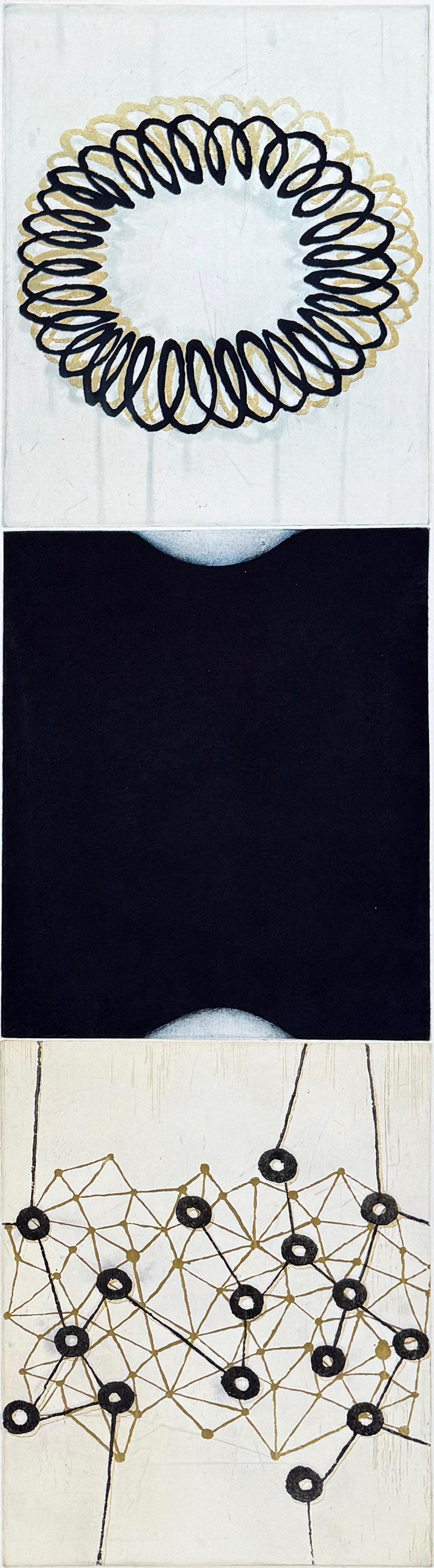Medium: Etching and aquatint
Year: 2005
Image Size: 9 x 36 inches
Sheet Size: 48 x 16 inches

A strong abstract image using a mix of intaglio techniques, 4 feet in height. This is a unique image from a series of 10 prints.

Tachibana's distinctive