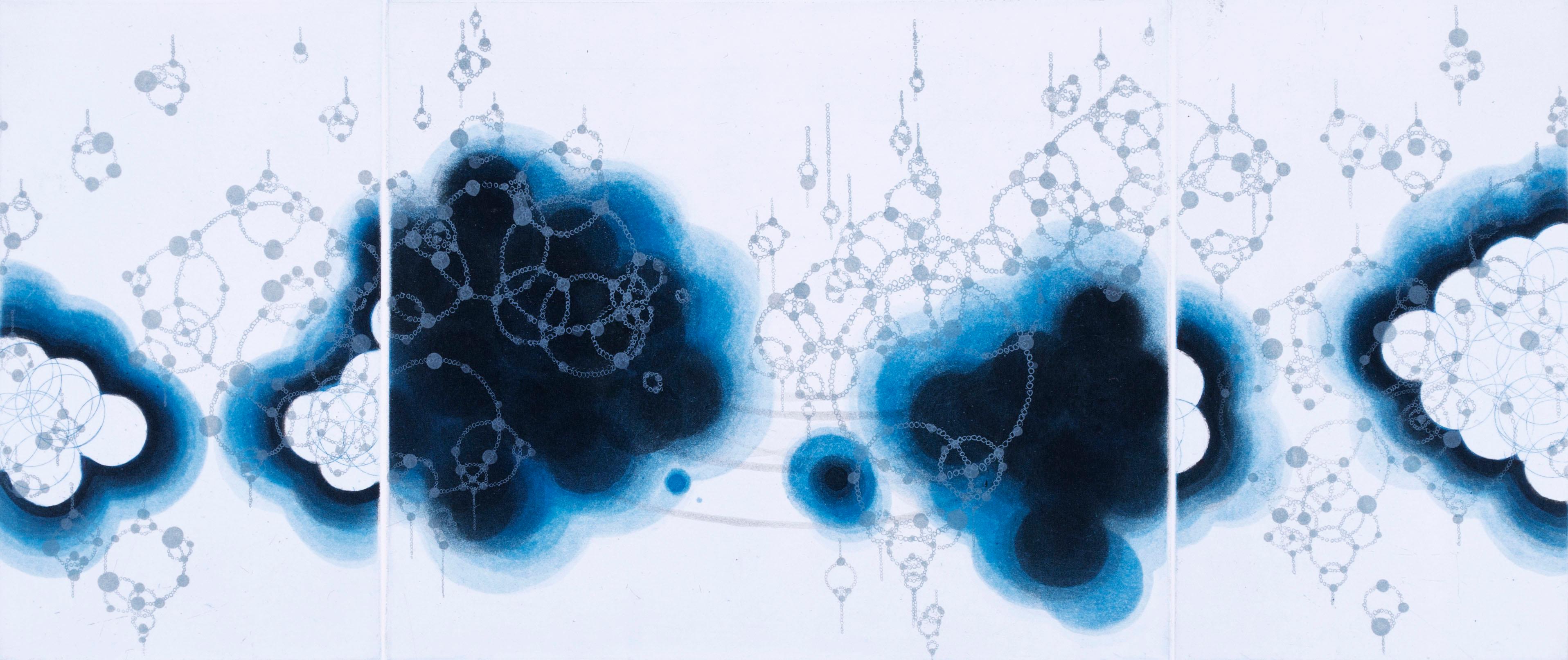 Abstract Print Seiko Tachibana - Origine - Bleu Consonant-1