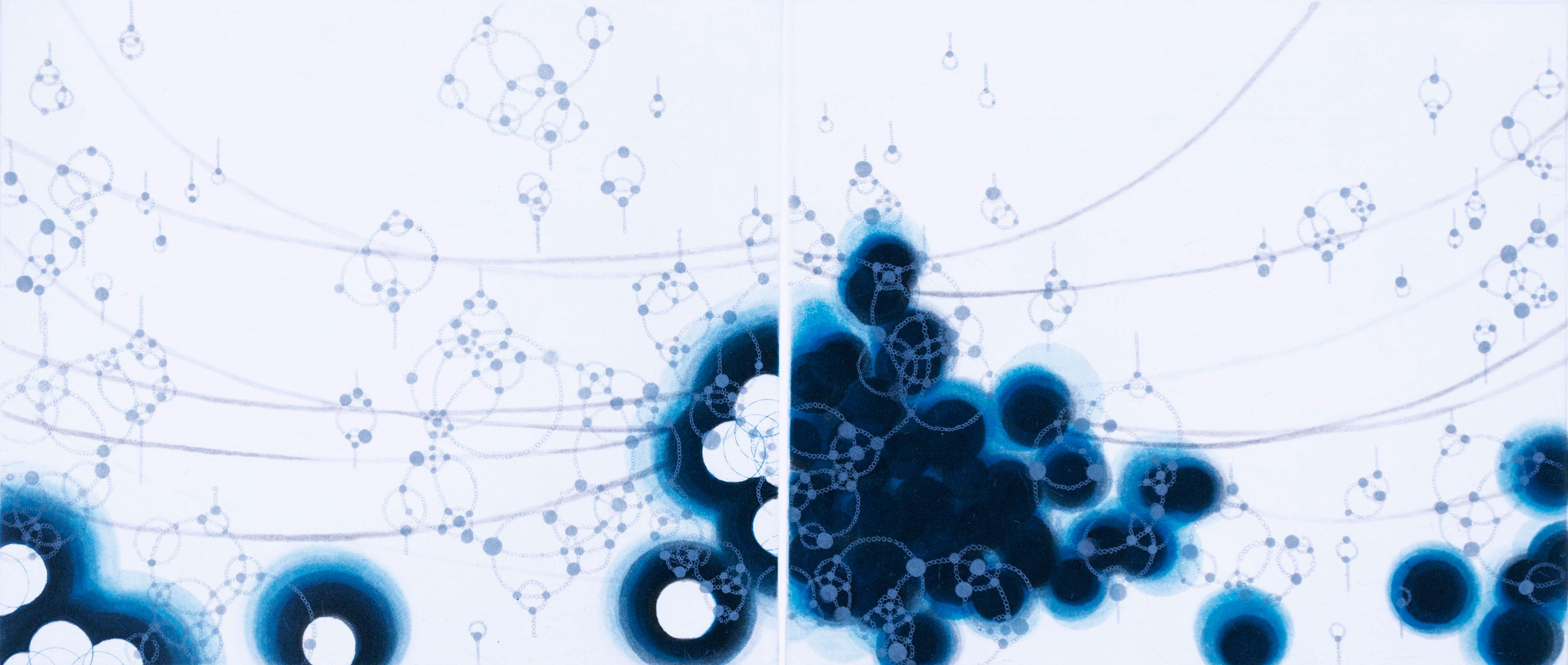Abstract Print Seiko Tachibana - Origine - Bleu Consonant-7