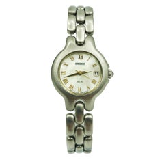 Seiko Vivace Steel Case MOP Roman Dial Satin Steel Quartz Ladies Watch SXD255