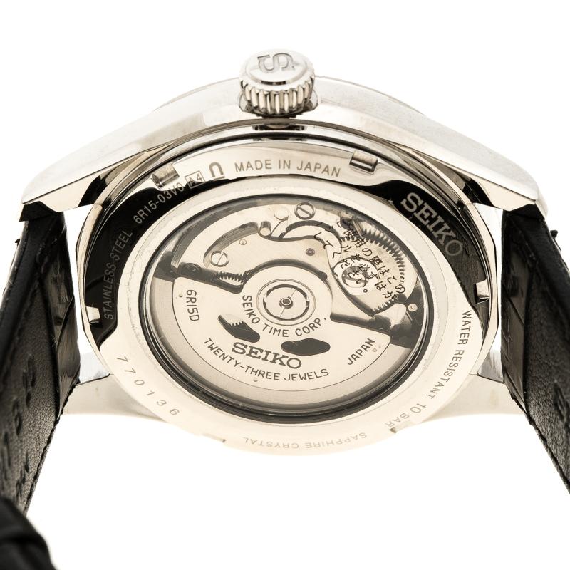 Seiko White Stainless Steel Presage Unlimited Enamel Men's Wristwatch 40 mm In New Condition In Dubai, Al Qouz 2