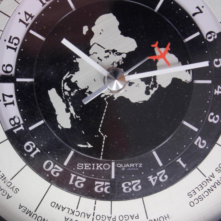 Seiko World Timer GMT Desk Clock, Quartz Movement with Sweeping Seconds,  1980s at 1stDibs