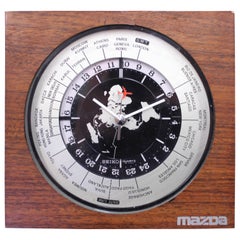 Seiko World Timer GMT Desk Clock, Quartz Movement with Sweeping Seconds, 1980s