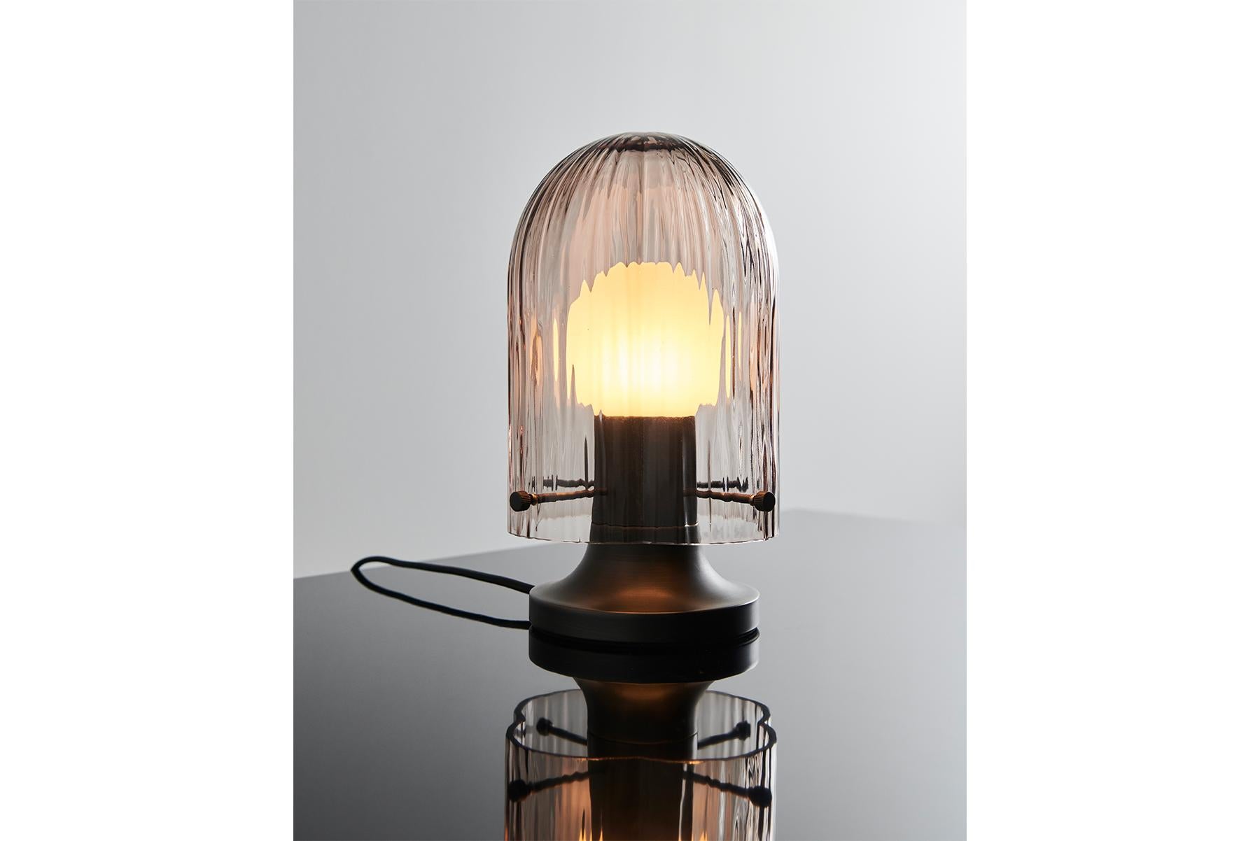 Post-Modern Seine Table Lamp - Antique Brass, Smoke For Sale