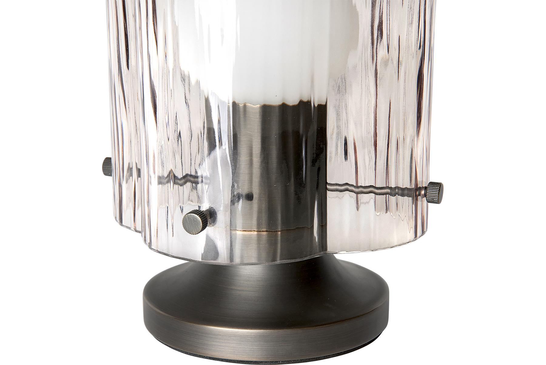 Contemporary Seine Table Lamp - Antique Brass, Smoke For Sale