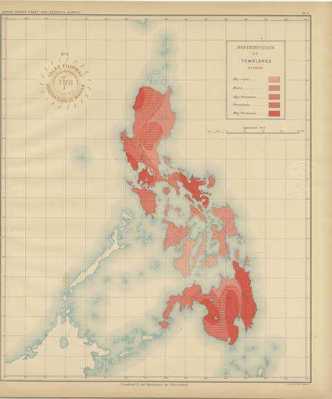 Seismic Activity Map of the Philippine Islands – Observatorio de Manila, 1899