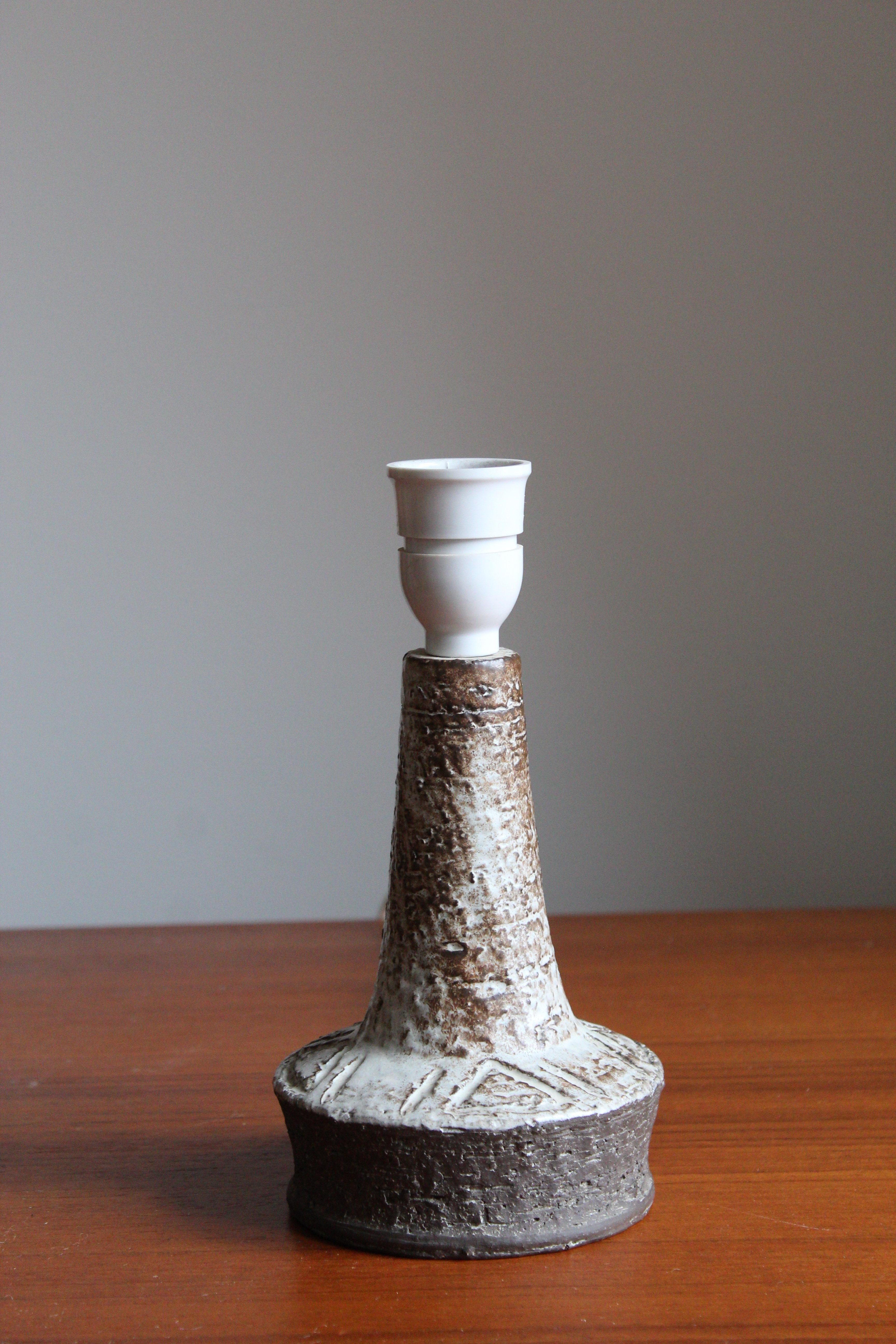 Mid-Century Modern Sejer Keramik, Table Lamp, Glazed Stoneware, Denmark, 1960s