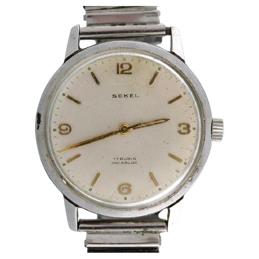 Sekel Wristwatch with Manual Winding, Mid-20th Century For Sale