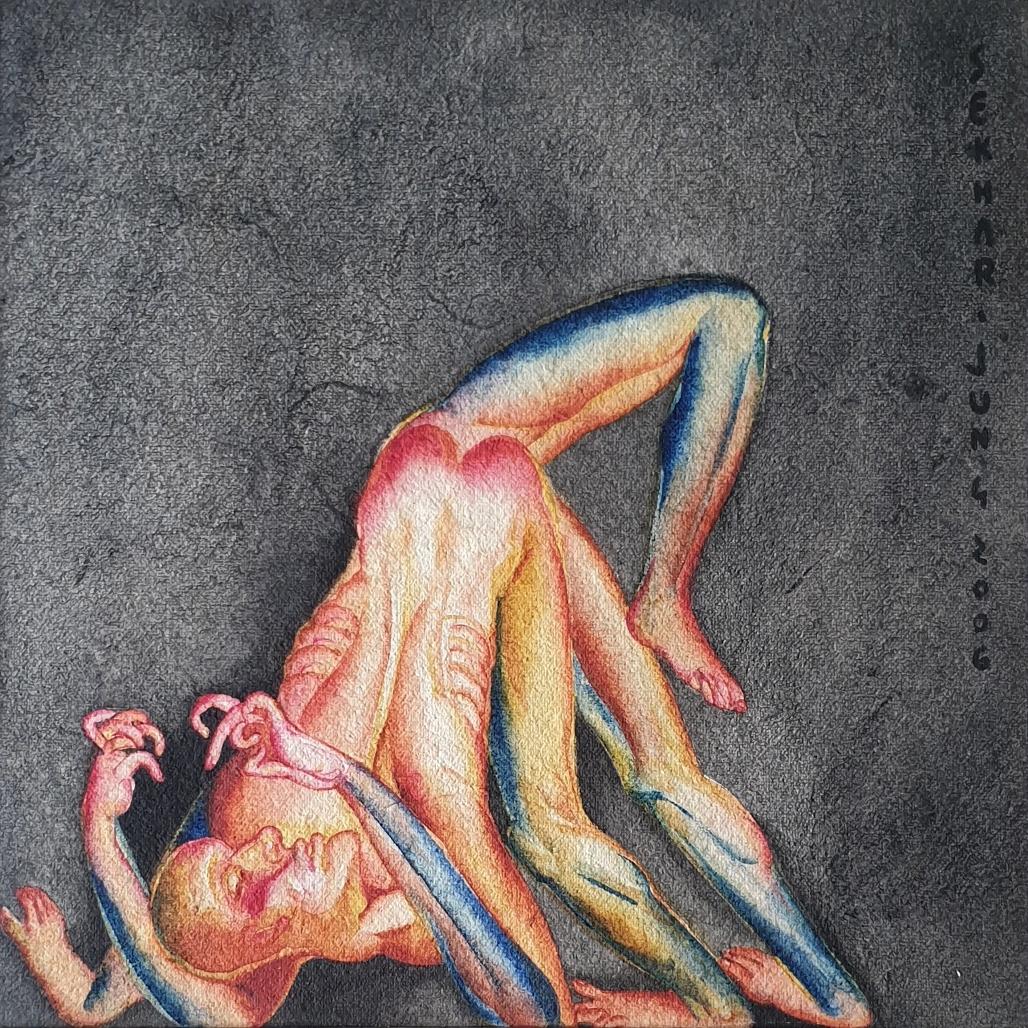 Sekhar Baran Karmakar Figurative Painting - Untitled, Figurative, Wash on Imported Hard Paper by Contemporary "In Stock"