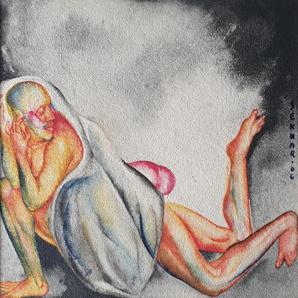 Untitled, Figurative, Wash on Imported Hard Paper by Contemporary "In Stock"