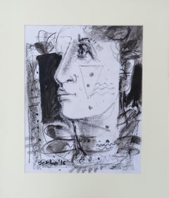 Moods, a dash of serene burnt cyan, Mixed Media, Black, White, Brown "In Stock"