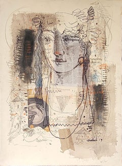 Sans titre, technique mixte sur papier, artiste contemporain indien de couleur noire - en stock