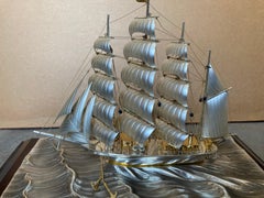 Seki Takehiko Sterling Silver Clipper Ship (Late 20th Century Sculpture)