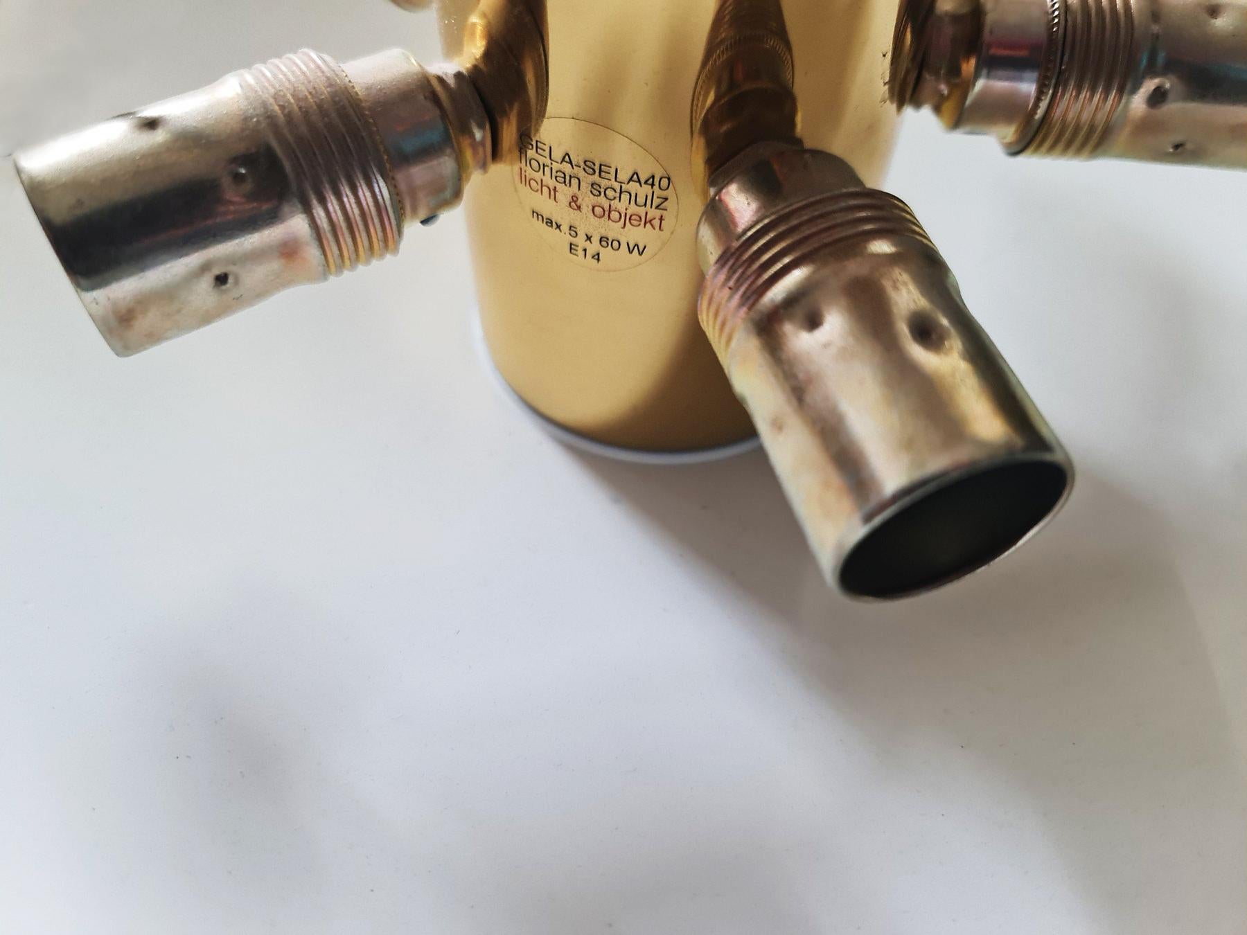 Milieu du XXe siècle Lampe encastrée GELA-SELA 40 en laiton doré de Florian Schulz, Allemagne, 1960 en vente