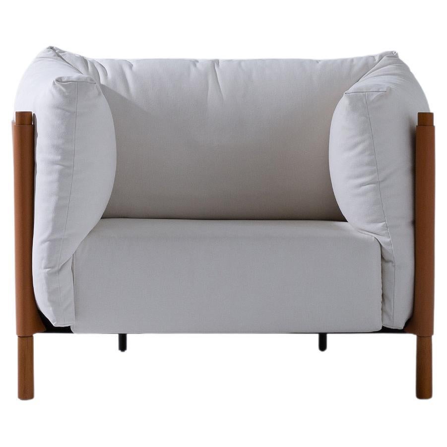 Sela Armchair by Ilse Lang +55design Modular Steel Frame with Leather Backrest