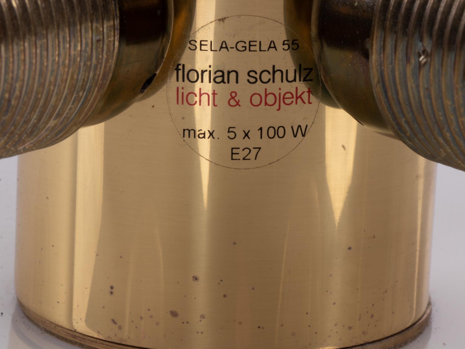 Allemand Lampe encastrée SELA-GELA 55 en verre et laiton de Florian Schulz, Allemagne, 1960 en vente