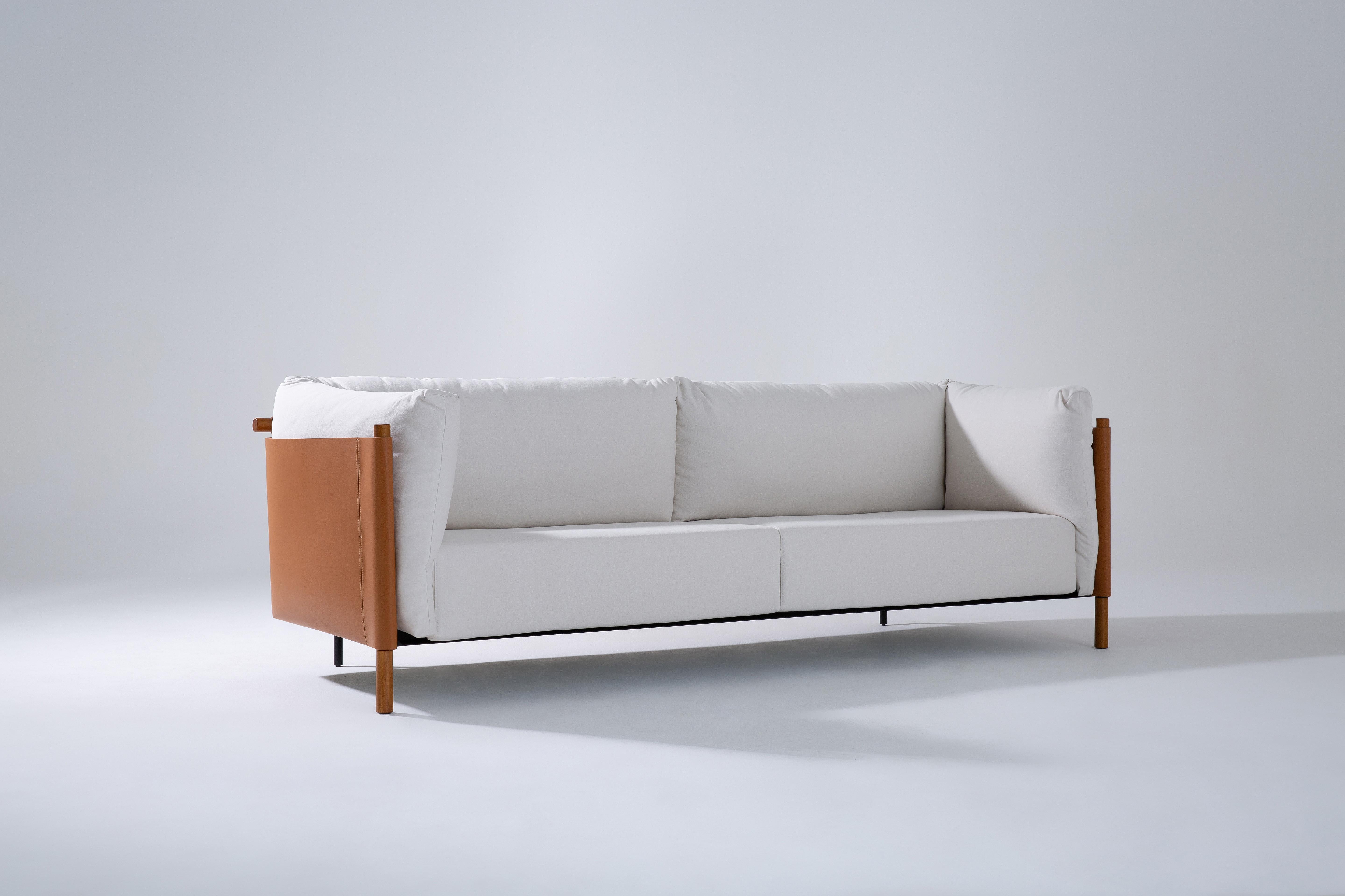 Sela Modular Sofa in Steel & Leather by Ilse Lang and +55design For Sale 1