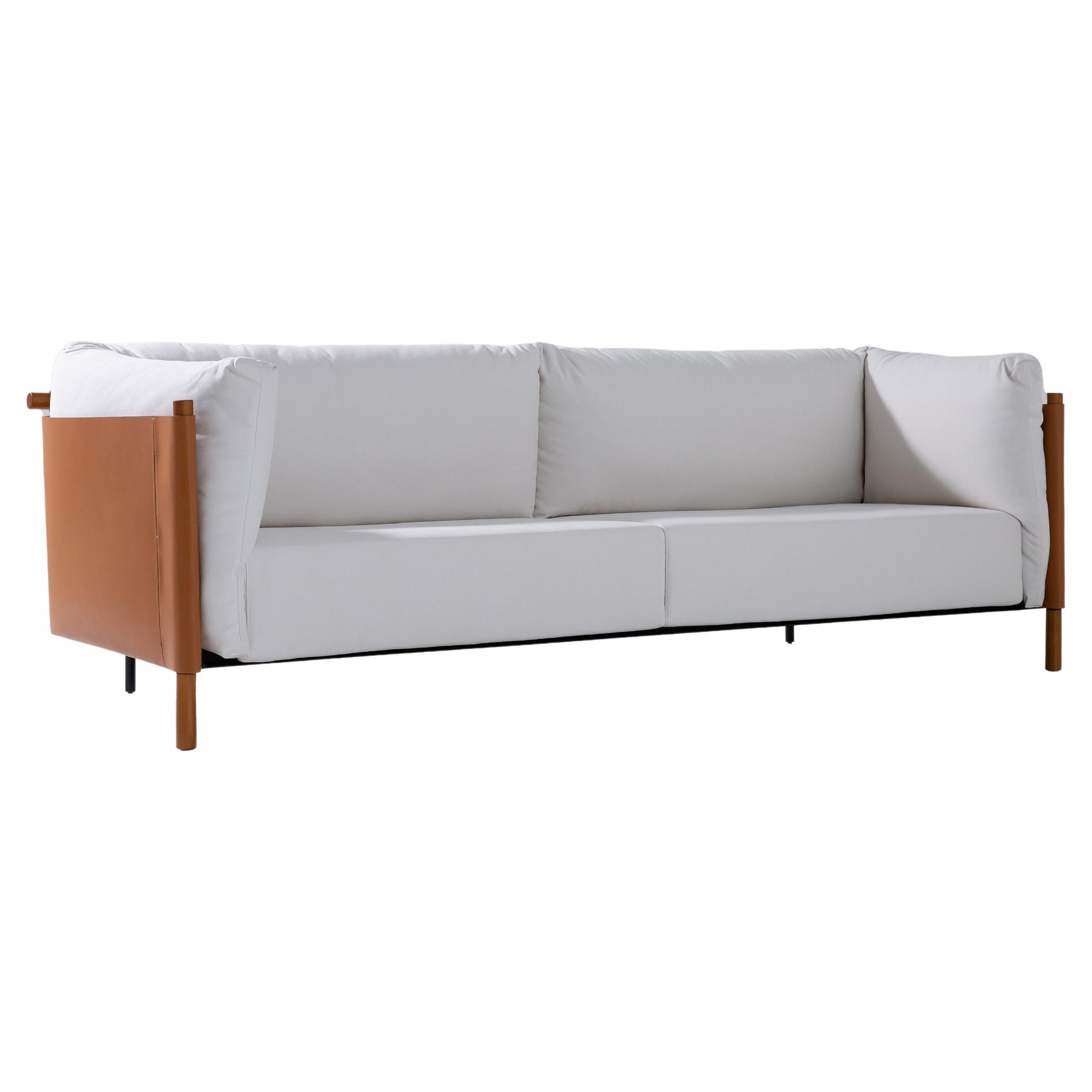 Sela Modular Sofa in Steel & Leather by Ilse Lang and +55design For Sale