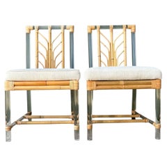 Selamat Rattan and Lucite Side Chairs - Pair
