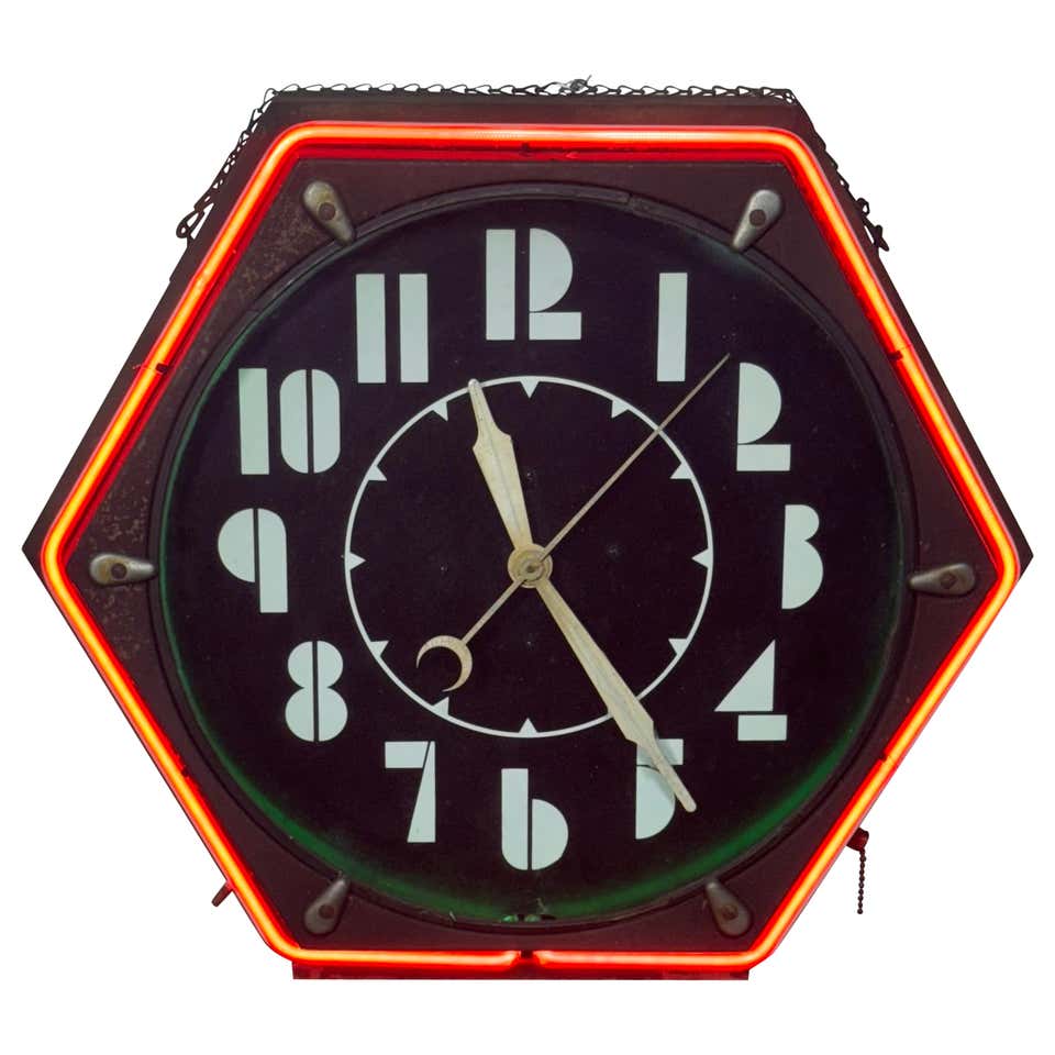 Telechron Neon Extremely Rare Art Deco