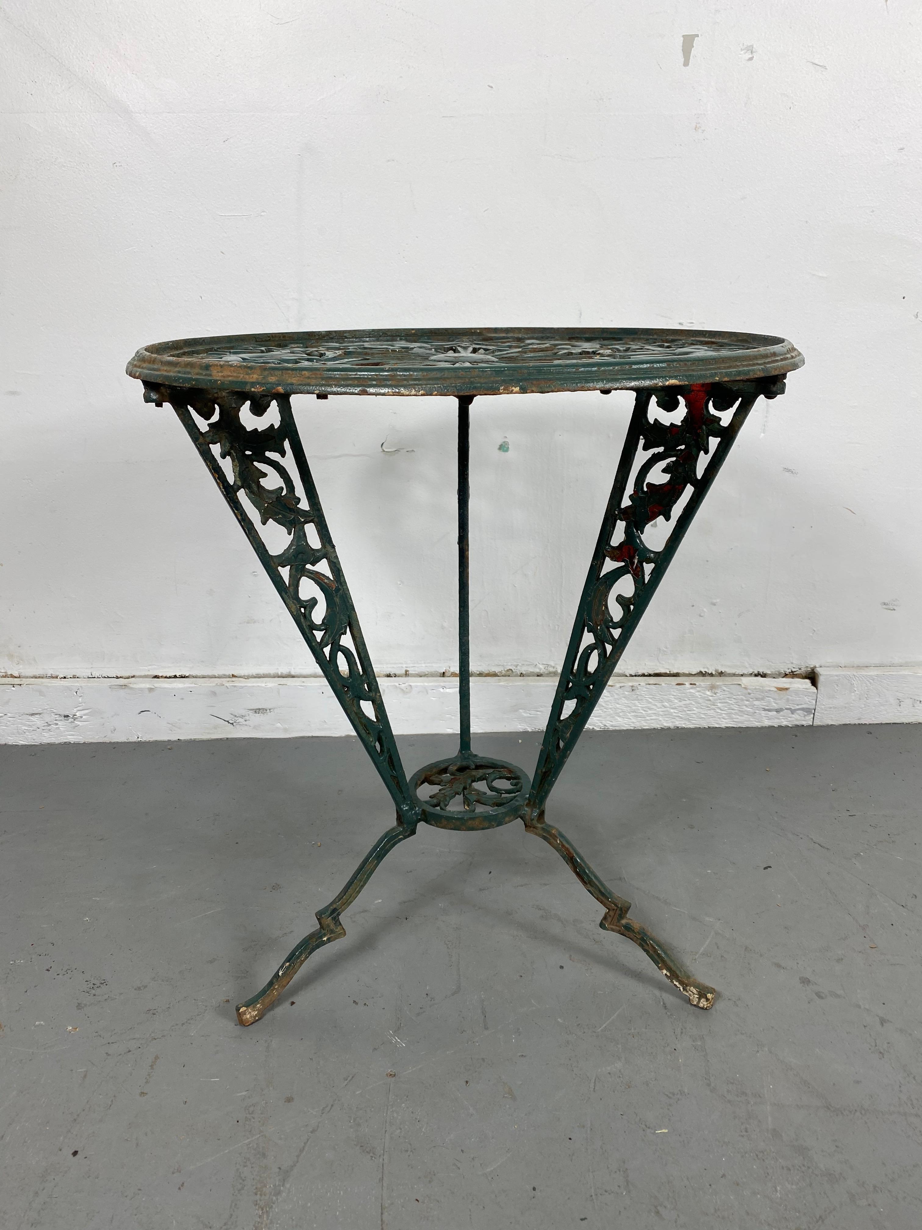 This lovely table was cast with incredible detail and is stamped RWR for Rena Rosenthal Werkstatt. She often commissioned Hagenauer to make pieces for her, which is well documented., stunning Art Deco motif, woman on stylized horses..., retains