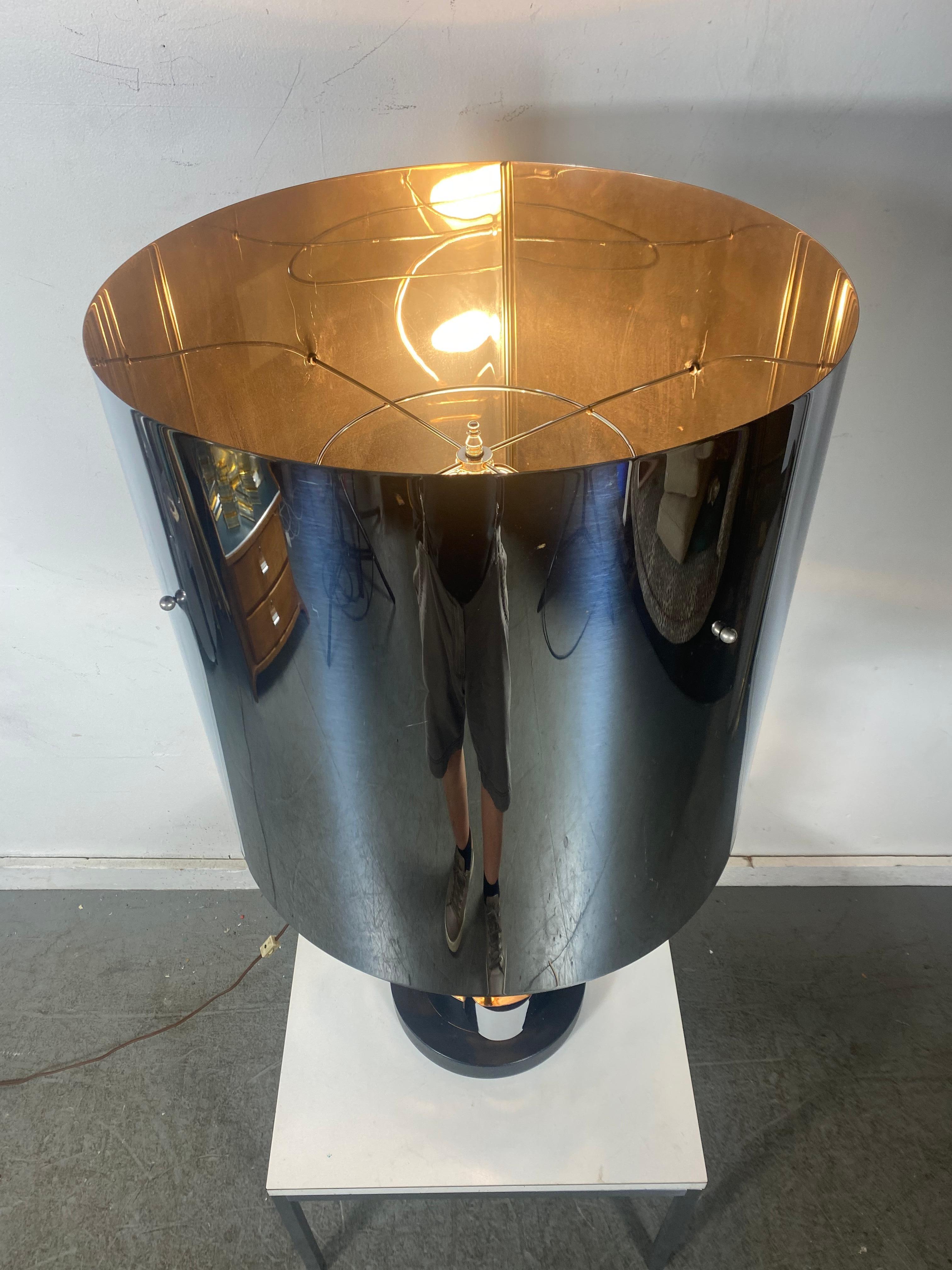 Seldom Seen Curtis Jere Chrome Weave Brutalist Table Lamp / Chrome Shade 6